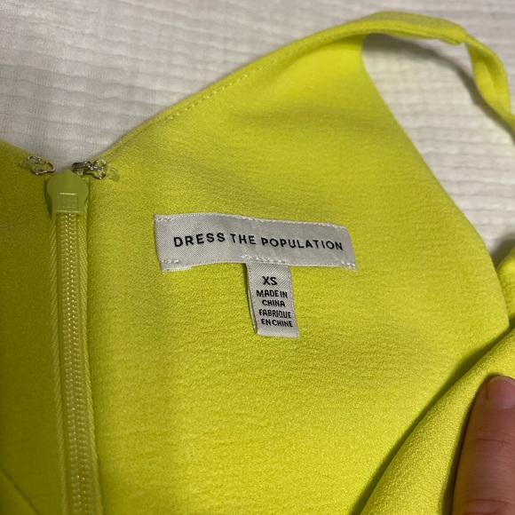 Stunning Alicia Mixed Media Midi Dress in Lemongrass. - Picture 6 of 8